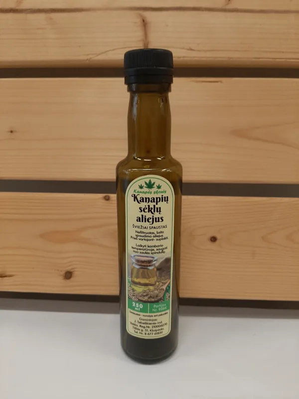 Kanapių aliejus 250 ml — Klaipėdos krašto aliejaus produktas